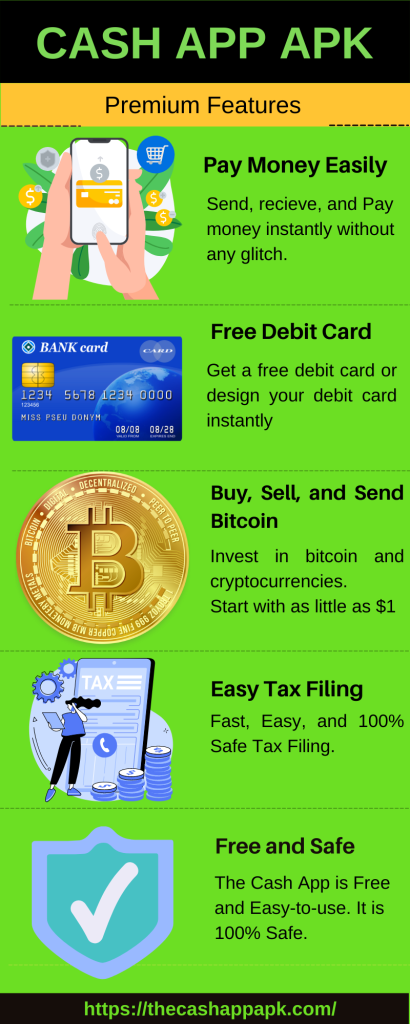 Cash App APK- Premium Features (Infographics)